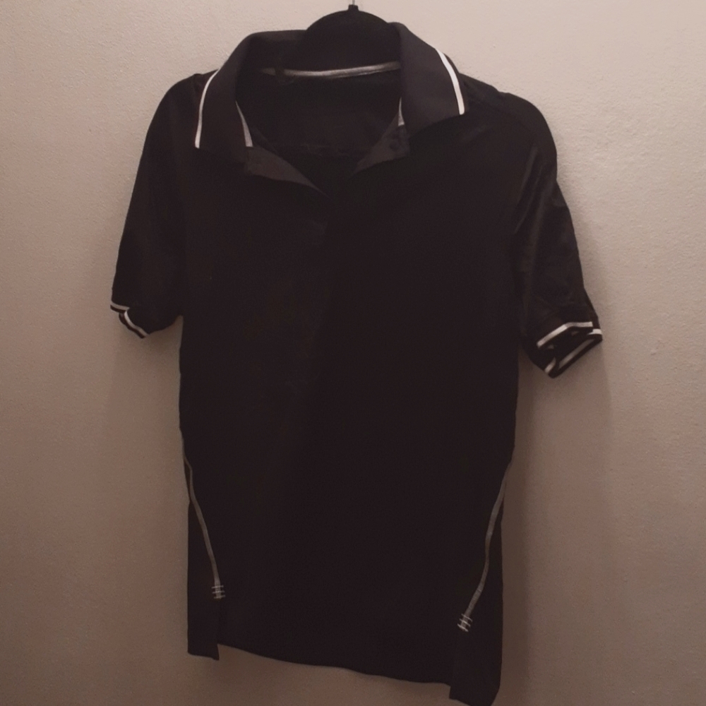 VGC Lululemon athletica Black Polo Shirt men’s SZ Small!!